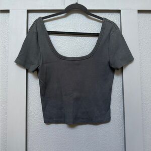 Universal Thread Black Fitted Crop Blouse